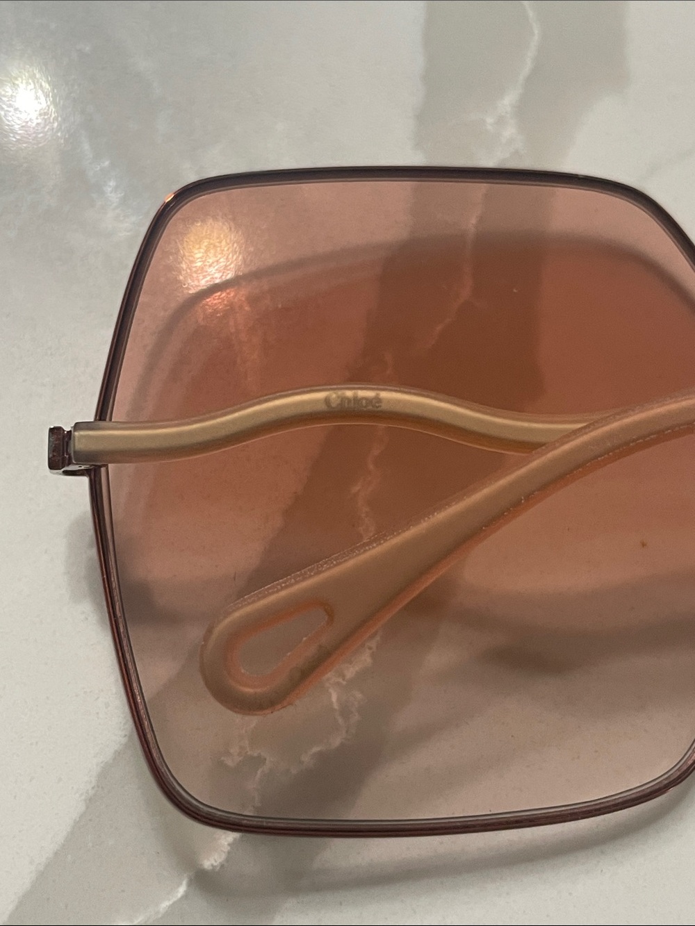 Chloé Pink Gradient Oversized Square Sunglasses - Picture 9 of 10